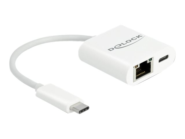 Delock - Netzwerkadapter - USB-C 3.2 Gen 1 - Gigabit Ethernet x 1 - weiß
