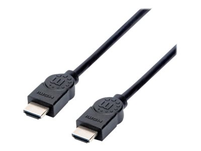 Manhattan HDMI Cable, 4K@30Hz (High Speed), 1.5m, Male to Male, Black, Ultra HD 4k x 2k, Fully Shielded, Gold Plated Contacts, Lifetime Warranty, Polybag - HDMI-Kabel - HDMI männlich zu HDMI männlich - 1.5 m - Doppelisolierung - Schwarz