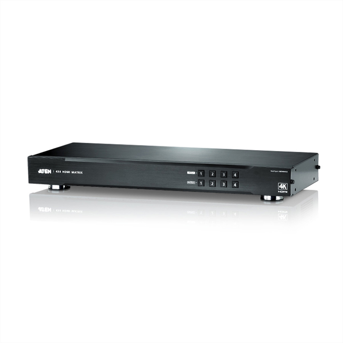ATEN 4 x 4 4K HDMI Audio/Video Matrix Switch - Umschalter - 4-Port