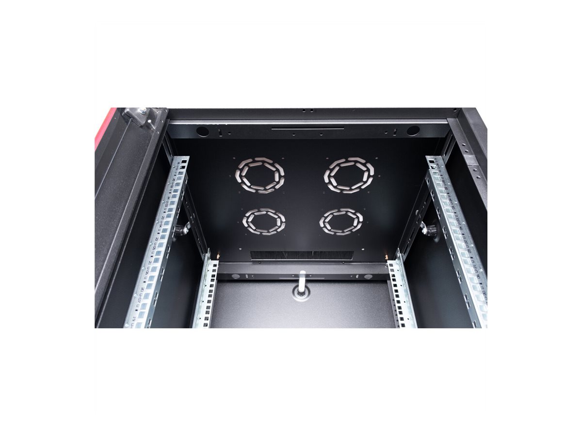 ROLINE 19 Zoll Netzwerkschrank Basic 26 600x800 BxT Glastür schwarz, Ansicht 4