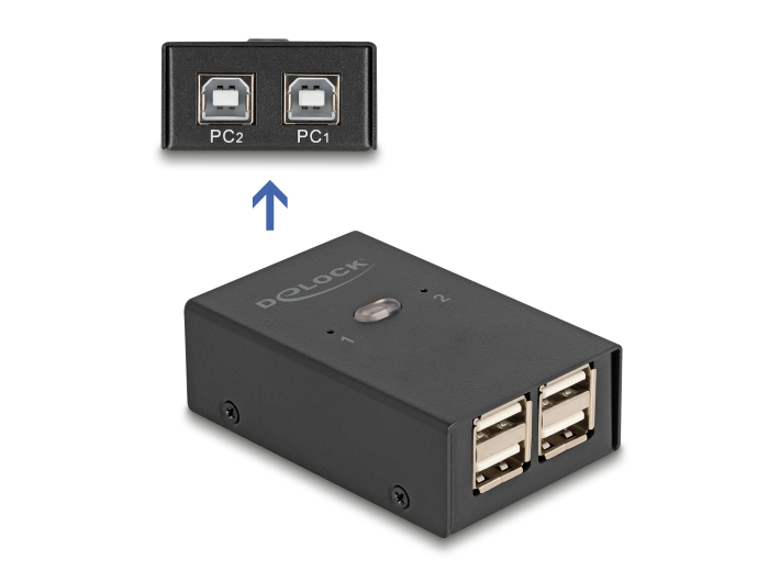 Delock USB-Schalter - 2 PC zu 4 Geräten - 6 x USB 2.0, Ansicht 3
