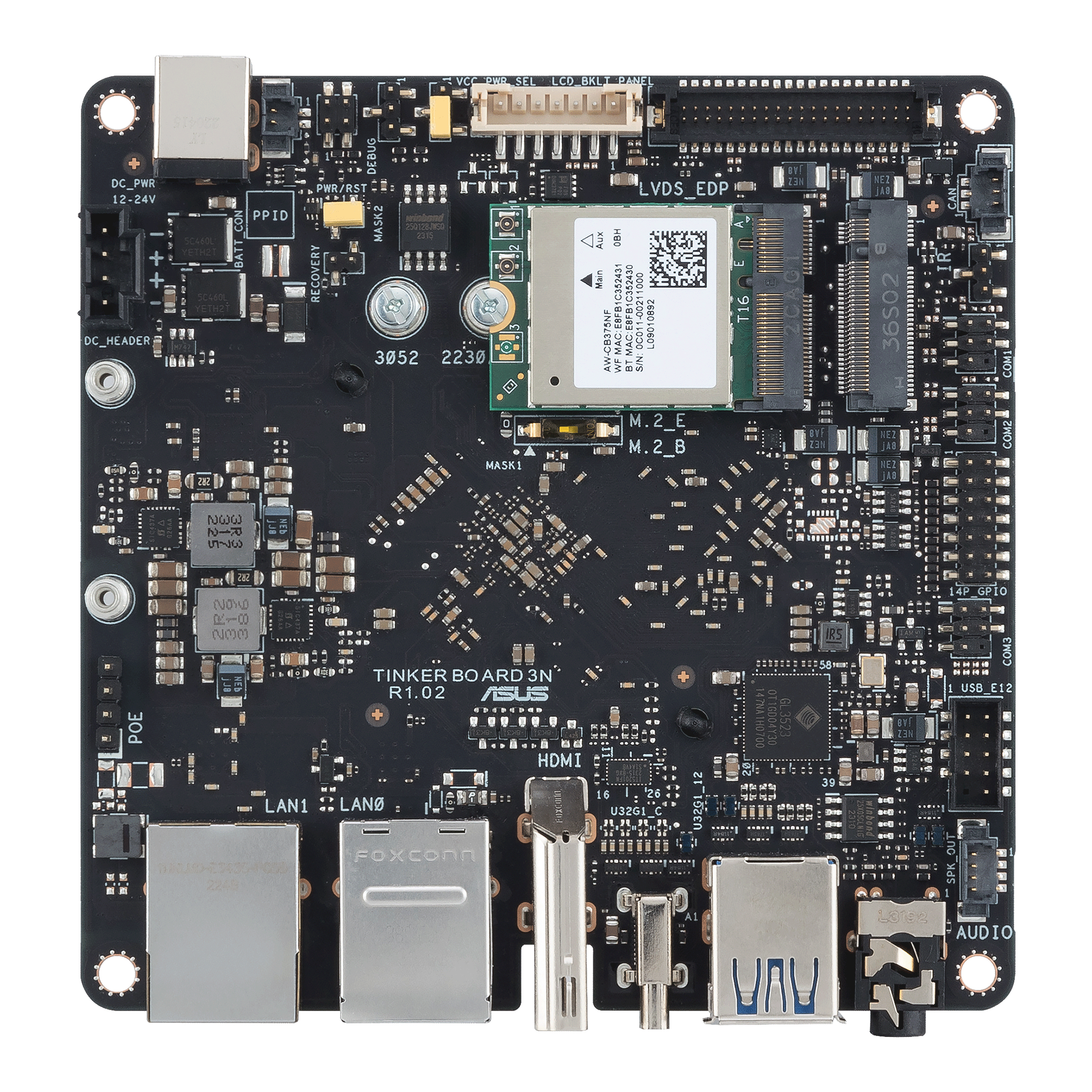 ASUS Tinker Board 3N - Einplatinenrechner - Rockchip RK3568, Ansicht 3