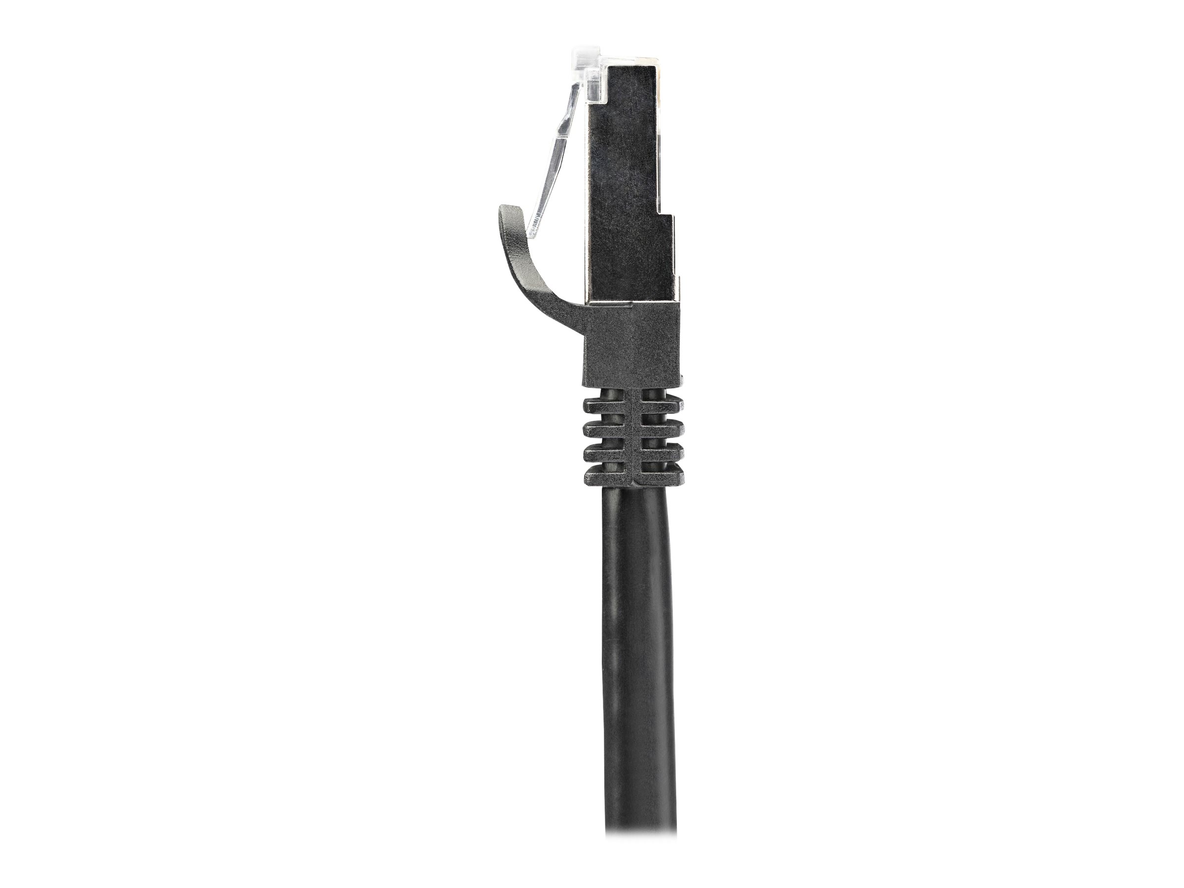 StarTech.com Startech 1m CAT6 Ethernet Cable, 10 Gigabit Shielded Snagless RJ45 100W PoE Patch Cord, CAT 6 10GbE SFTP Network Cable w/Strain Relief, Black, Wiring is UL Certified/TIA - Category 6 - 26AWG (N6SPAT1MBK)