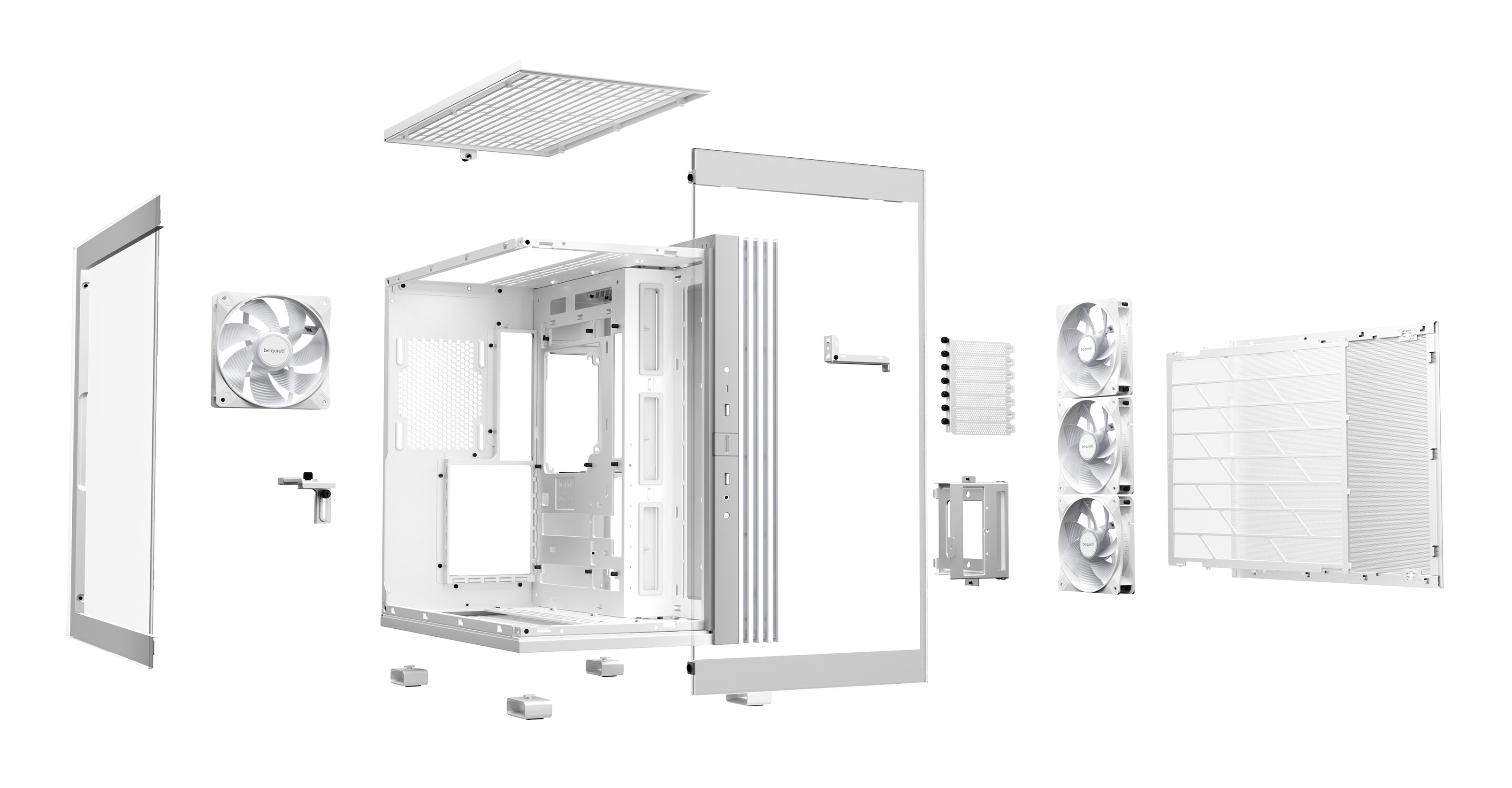 Be Quiet! Light Base 600 LX - Midi-Tower - ATX - Seitenteil mit Fenster (Glas) - Weiß, Ansicht 4