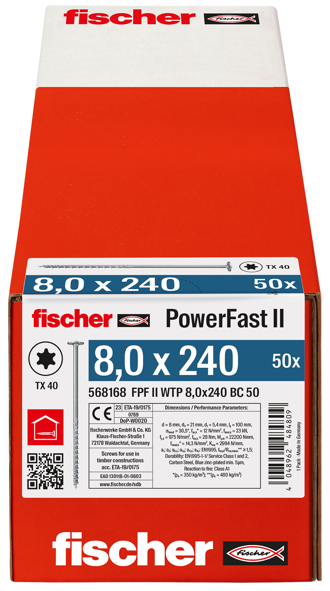 fischer PowerFast II 8.0x240 TK TX TG blvz 50, Ansicht 4