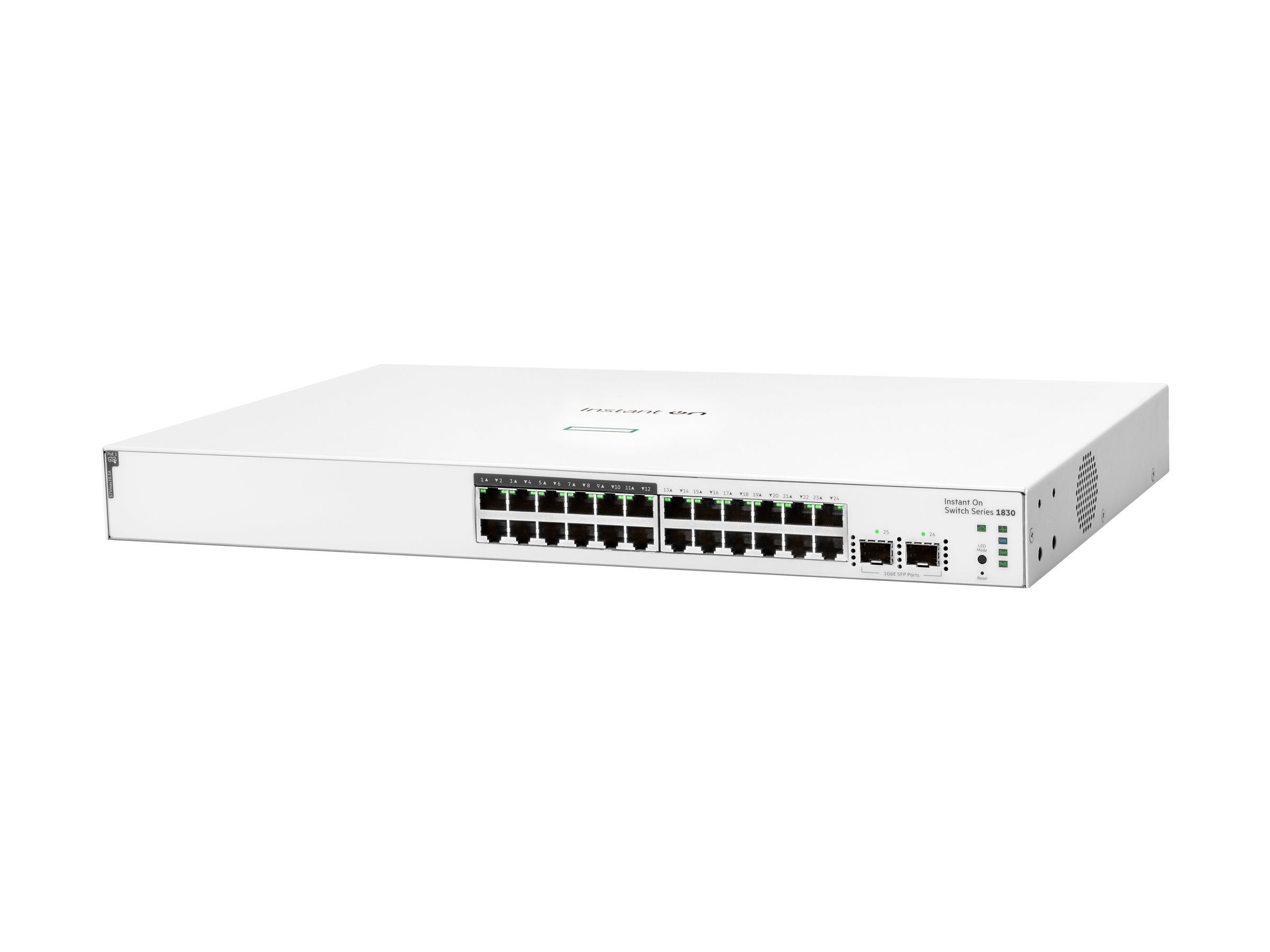 HPE Networking Instant On 1830 24G 12p Class4 PoE 2SFP 195W Switch - Switch - Smart - 12 x 10/100/1000 + 12 x 10/100/1000 (PoE+)