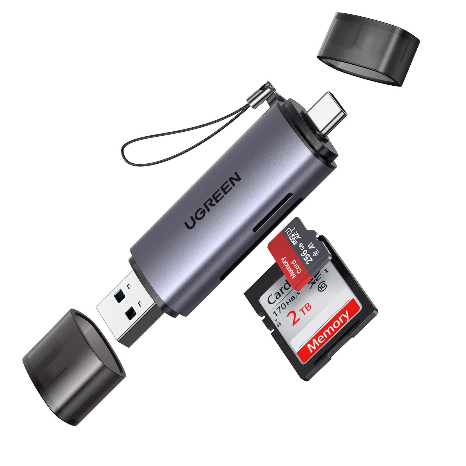 Ugreen Kartenleser - 2 in 1 (microSD, microSDHC, microSDXC, MMC, RS-MMC, SD, SDHC, SDXC), Ansicht 2