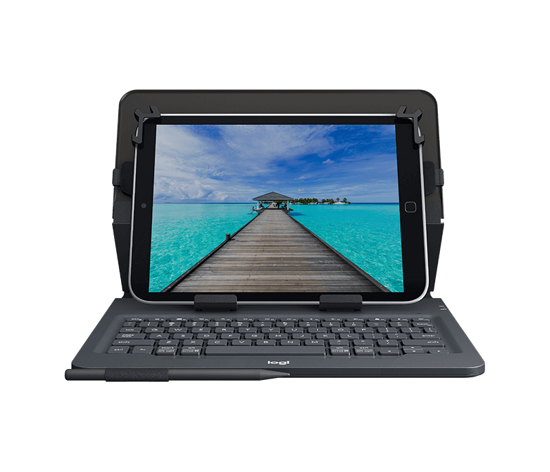 Logitech Universal Folio with integrated keyboard for 9-10&quot; tablets - QWERTZ - Deutsch - Jede Marke - iPad Air 2 iPad Air iPad 2 iPad 3 iPad 4 Samsung Galaxy Tab ® A-9.7 in Galaxy Samsung Tab S... - Schwarz - 25,4 cm (10 Zoll)