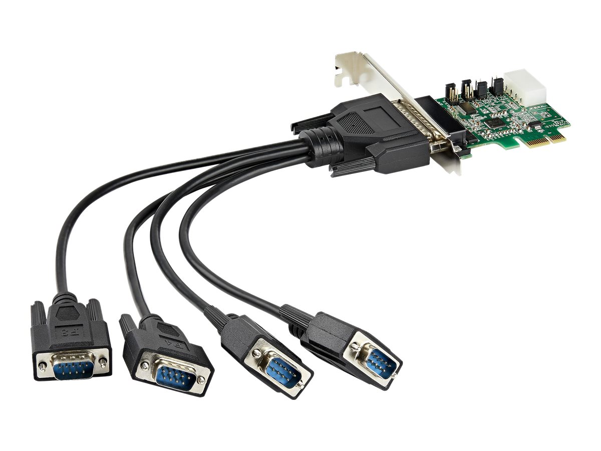 StarTech.com Startech 4 Port Serielle PCI Express RS232 Adapter Karte - PCIe RS232 Serielle Host Controller Karte - PCIe auf Serielle DB9 Karte - 16950 UART - Erweiterungskarte - Windows & Linux (PEX4S953)