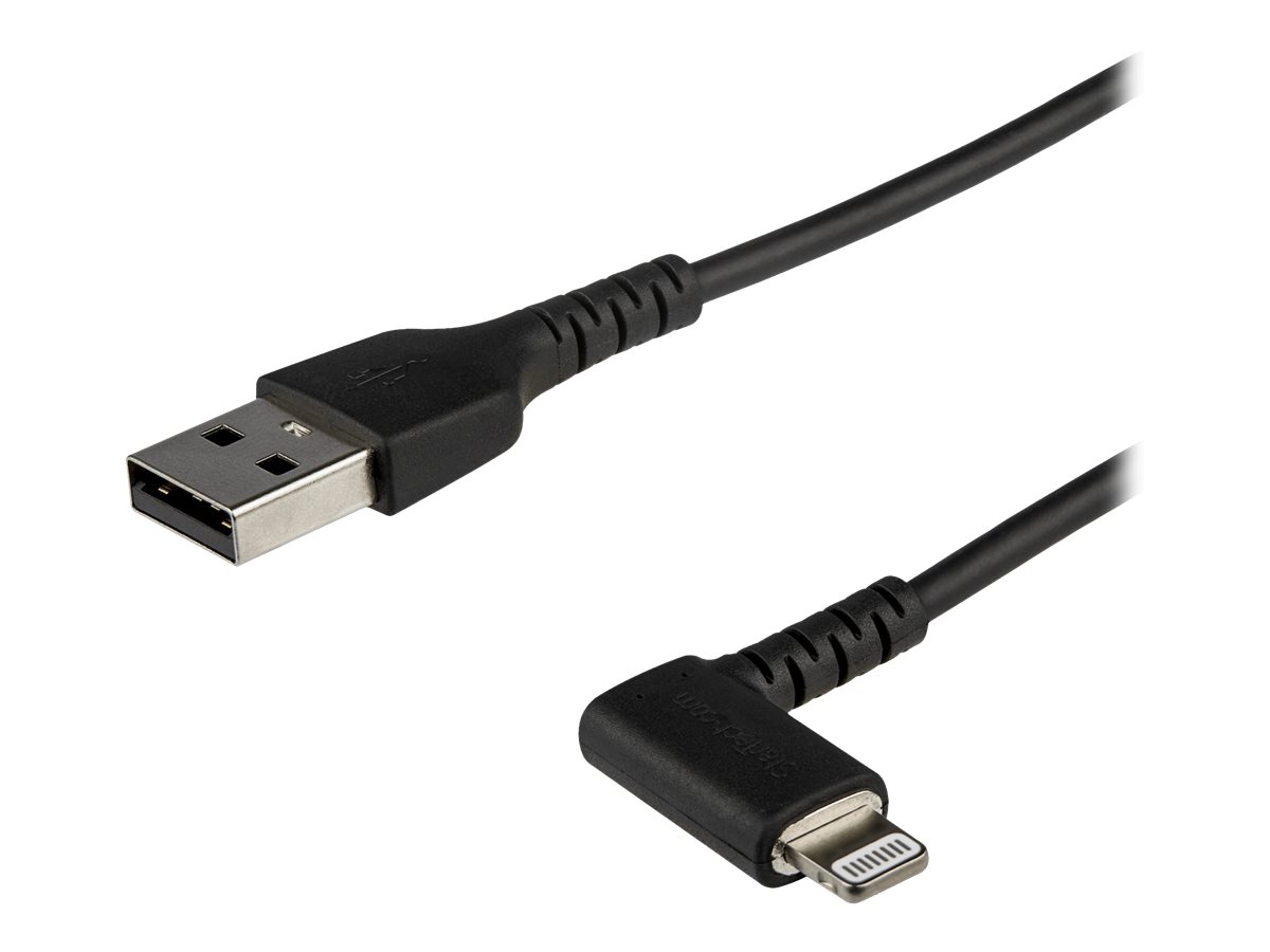 StarTech.com 1m USB-A auf Lightning-Kabel - 90° rechtwinkliges USB Typ-A auf Ladekabel - Synchronisationskabel - Apple MFi-zertifiziert iPad/iPhone 12 - Schwarz (RUSBLTMM1MBR) - Lightning-Kabel