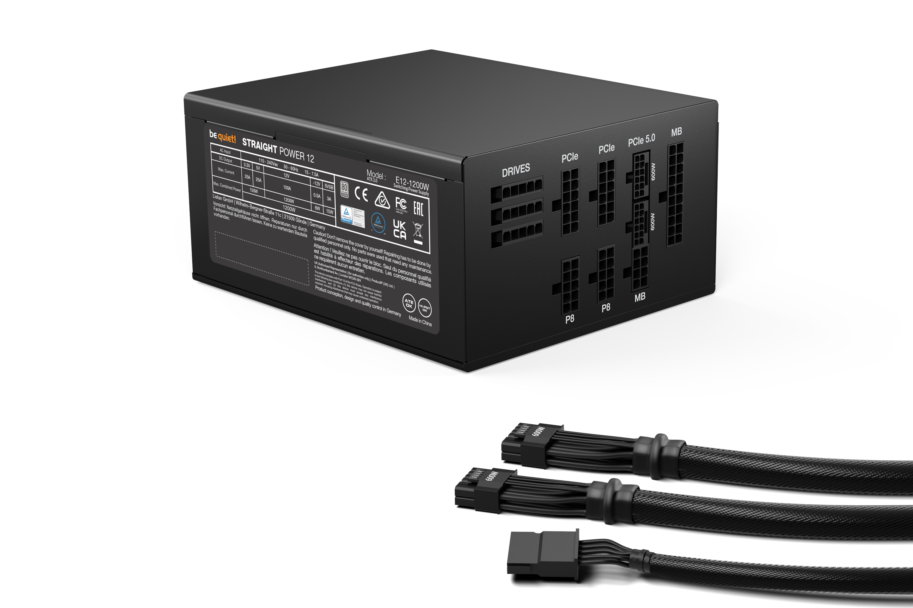 Be Quiet! Straight Power 12 - 1200W - 1200 W - 110 - 240 V - 1270 W - 50/60 Hz - 15/7.5 A - 150 W, Ansicht 4