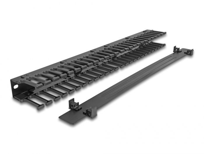 Delock Kabelführungsplatte für Schaltschrank - 3 Öffnungen - Schwarz - 1U - 48.3 cm (19), Ansicht 4