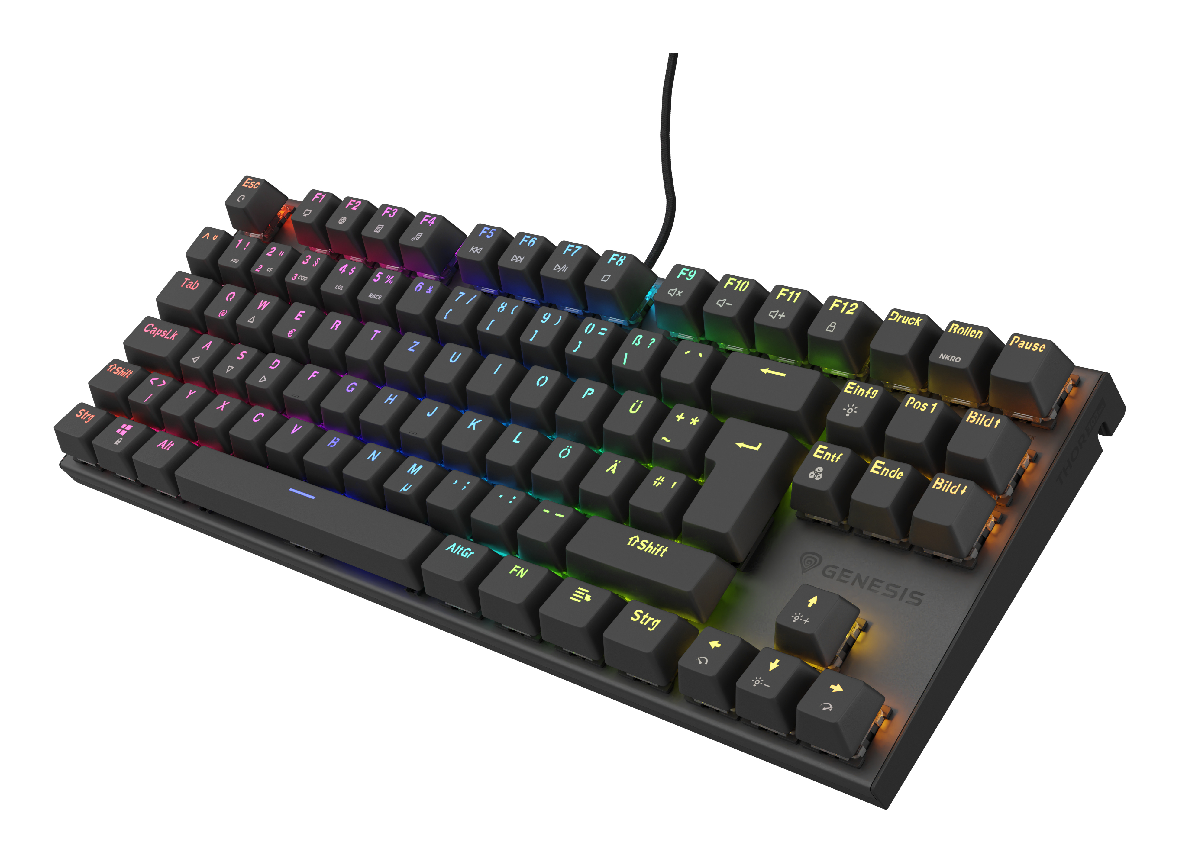 natec Gaming Tastatur Thor 303 TKL brown kabelgeb. - Tastatur - TL: Deutsch, QWERTZ, Ansicht 3