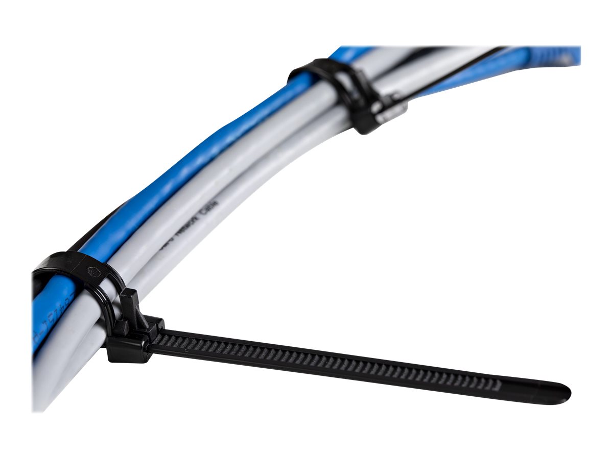 StarTech.com 15cm(6) Reusable Cable Ties, 7mm(1/4) wide, 35mm(1-3/8) Bundle Dia. 22kg(50lb) Tensile Strength - Schwarz, Ansicht 3
