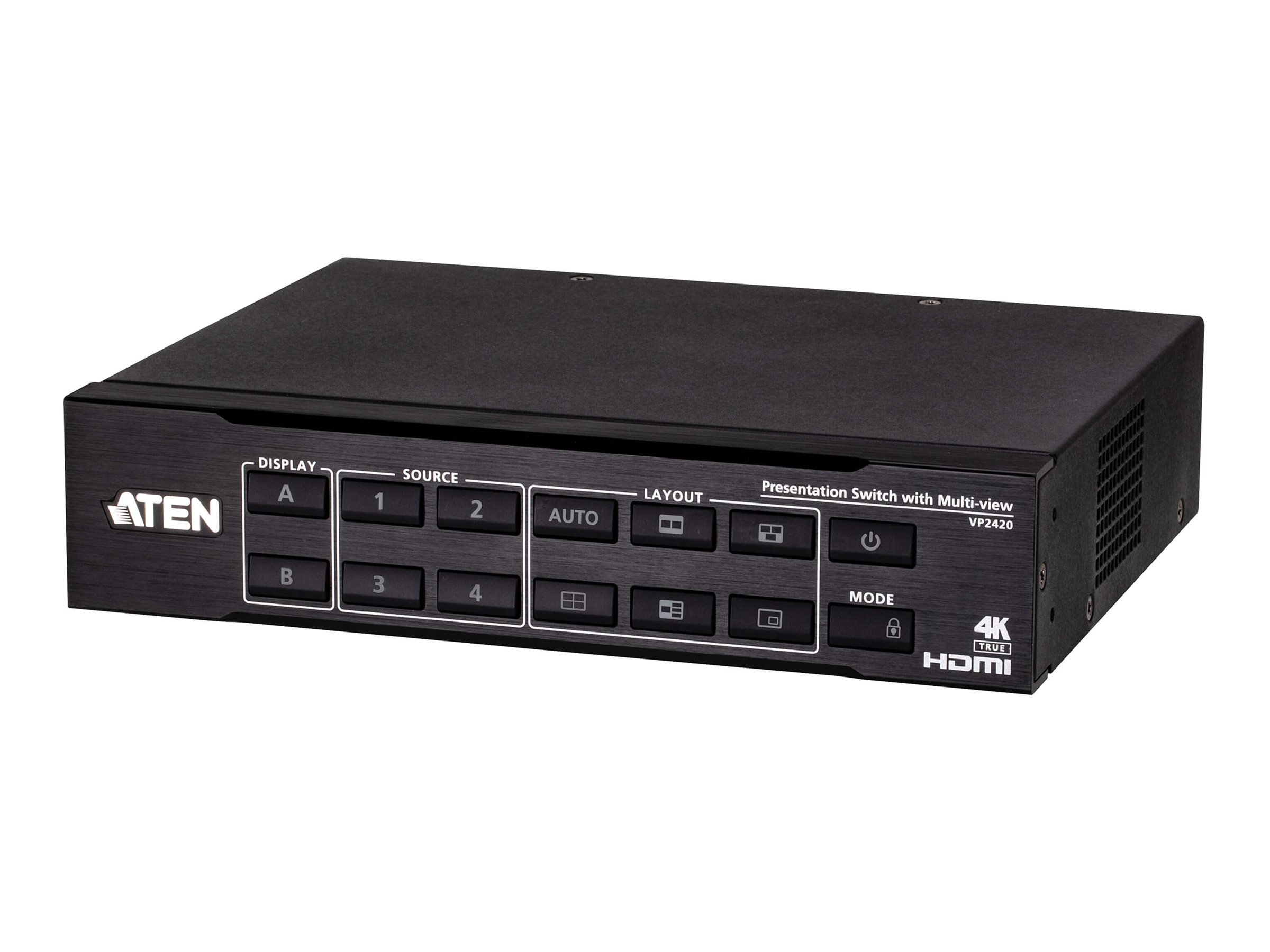 ATEN VP2420 - Video/Audio-Schalter - 4 x 2 Echter