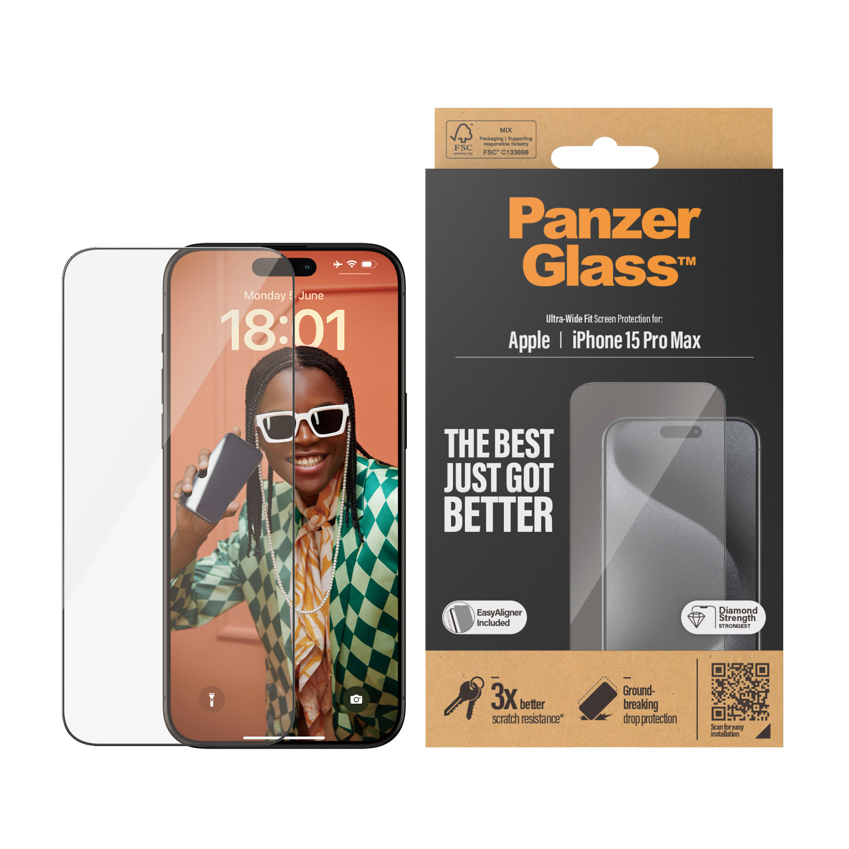 PanzerGlass Bildschirmschutz für Handy - ultrabreite Passform mit EasyAligner, Ansicht 3