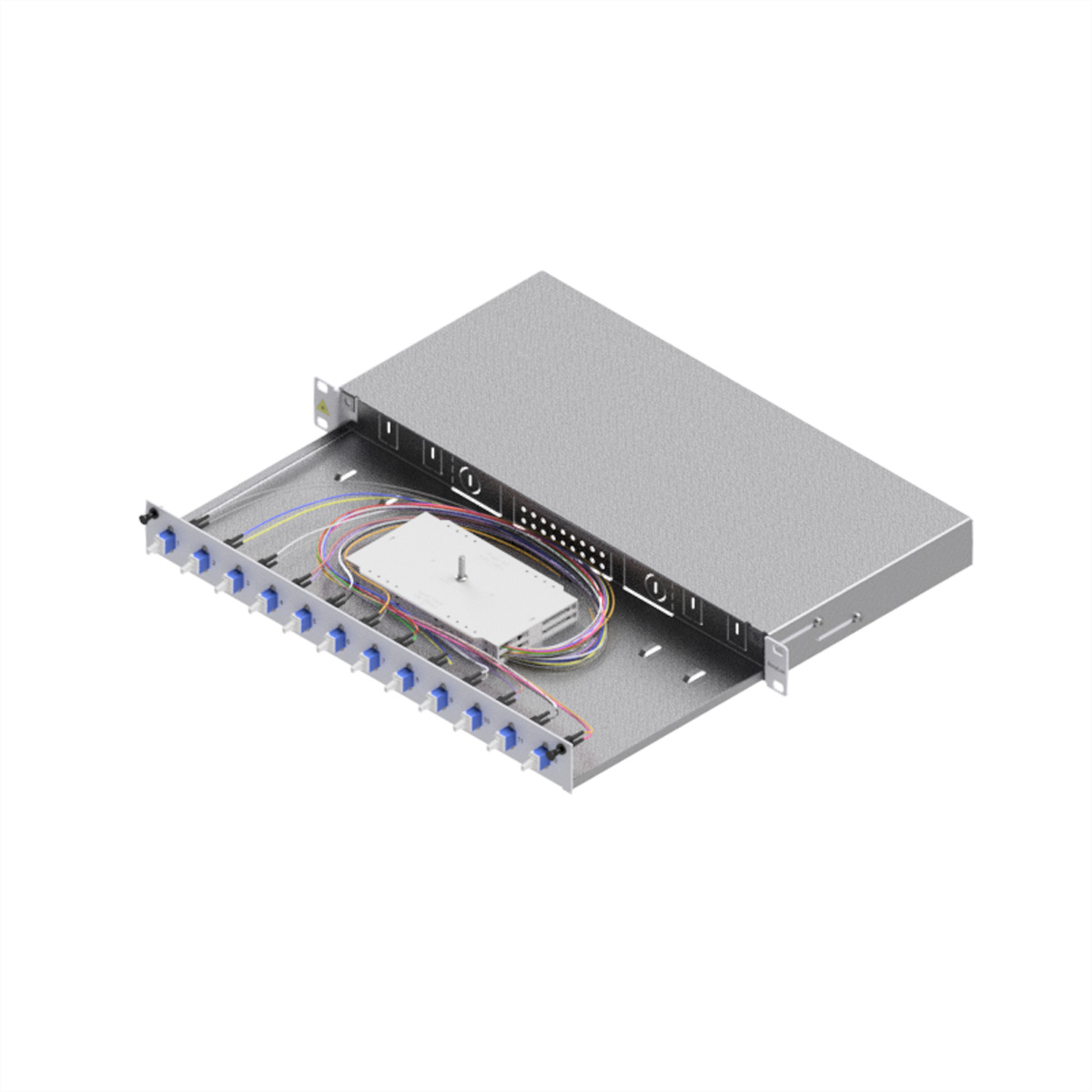 EasyLan LWL-Spleißbox GradeC 19-Zoll 1HE 12 Ports 12x LC-Duplex OS2 - Kabel, Ansicht 2