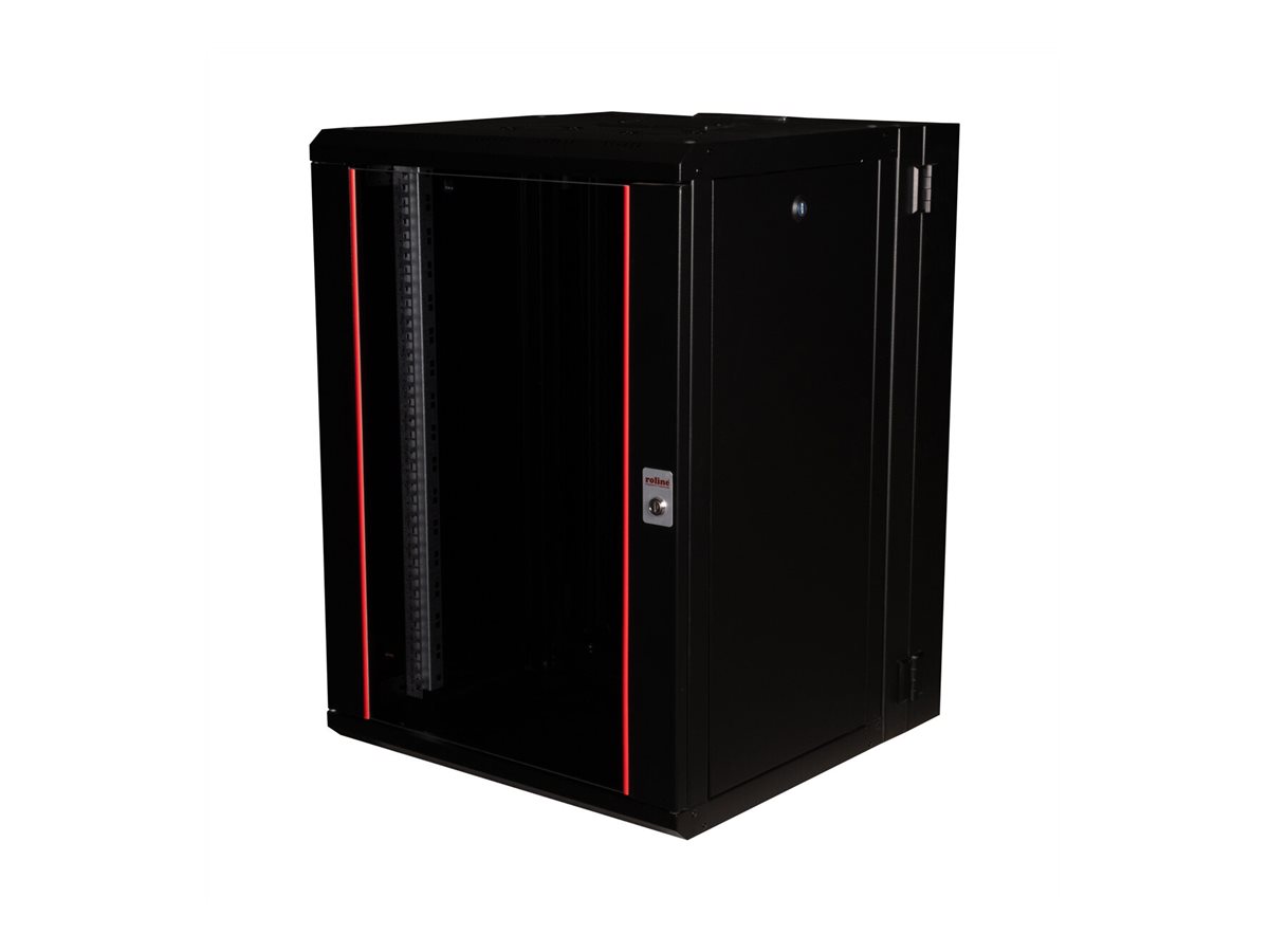 ROLINE Pro - Gehäuse - geeignet für Wandmontage - RAL 9005 Jet Black - 16U - 48.3 cm (19)