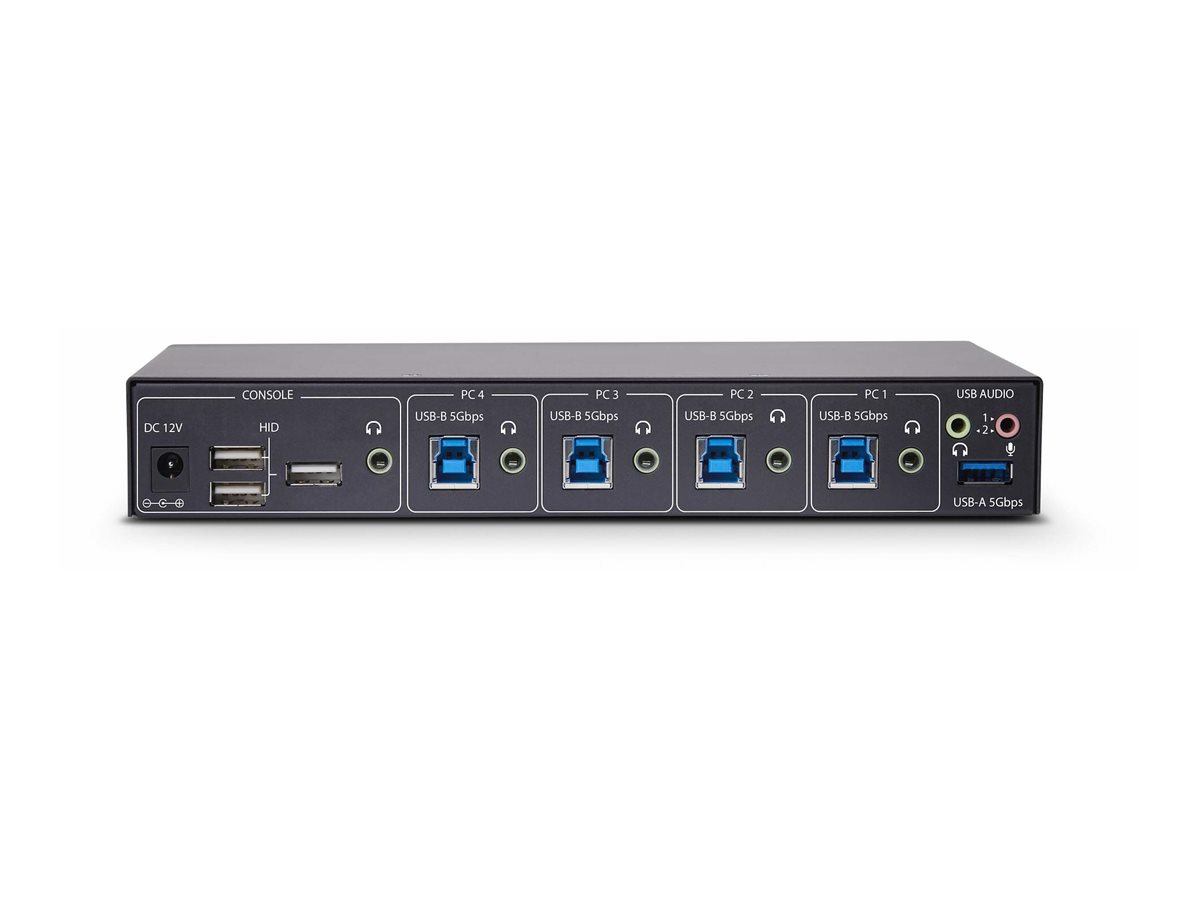 StarTech.com 4-Port KM Switch with Mouse Roaming, USB Switch for Keyboard/Mouse, 3.5mm and USB Audio, Peripheral Sharing, Ansicht 4