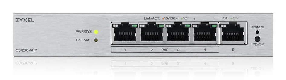ZyXEL GS1200-5HP v3 PoE+ - Switch - Switch - 1 Gbps, Ansicht 3