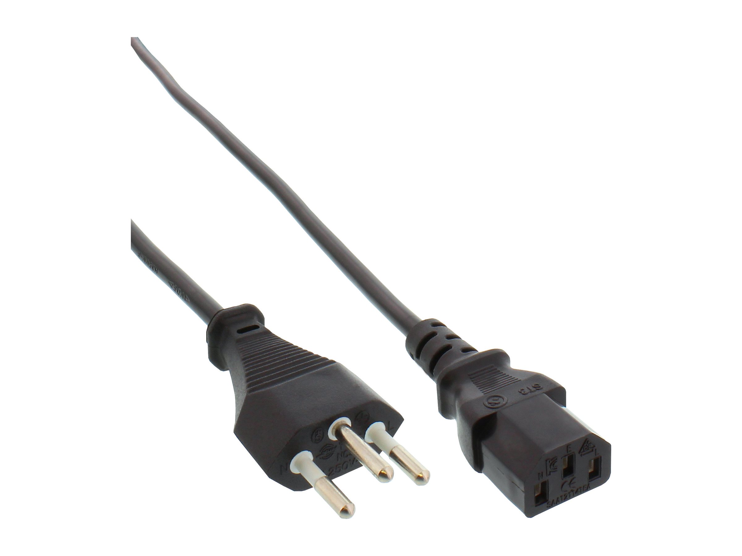 InLine Netzkabel - Netzstecker Schweiz auf Kaltgerätestecker C13 - 18m