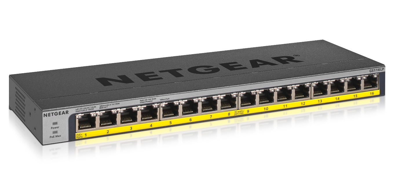 Netgear GS116LP - Switch - 16 x 10/100/1000 (PoE+), Ansicht 2