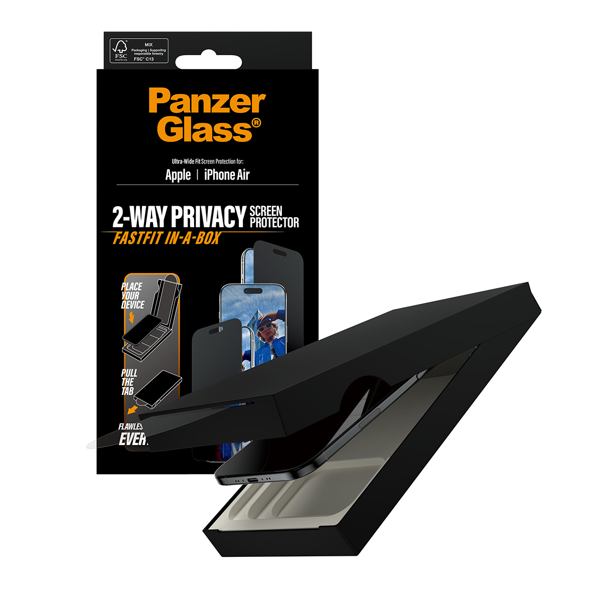 PanzerGlass Ultra Wide Fit Privacy Fastfit iPhone Air, Ansicht 4