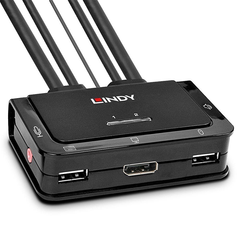 Lindy 2 Port DisplayPort 1.2, USB 2.0 & Audio Cable KVM Switch, Ansicht 5
