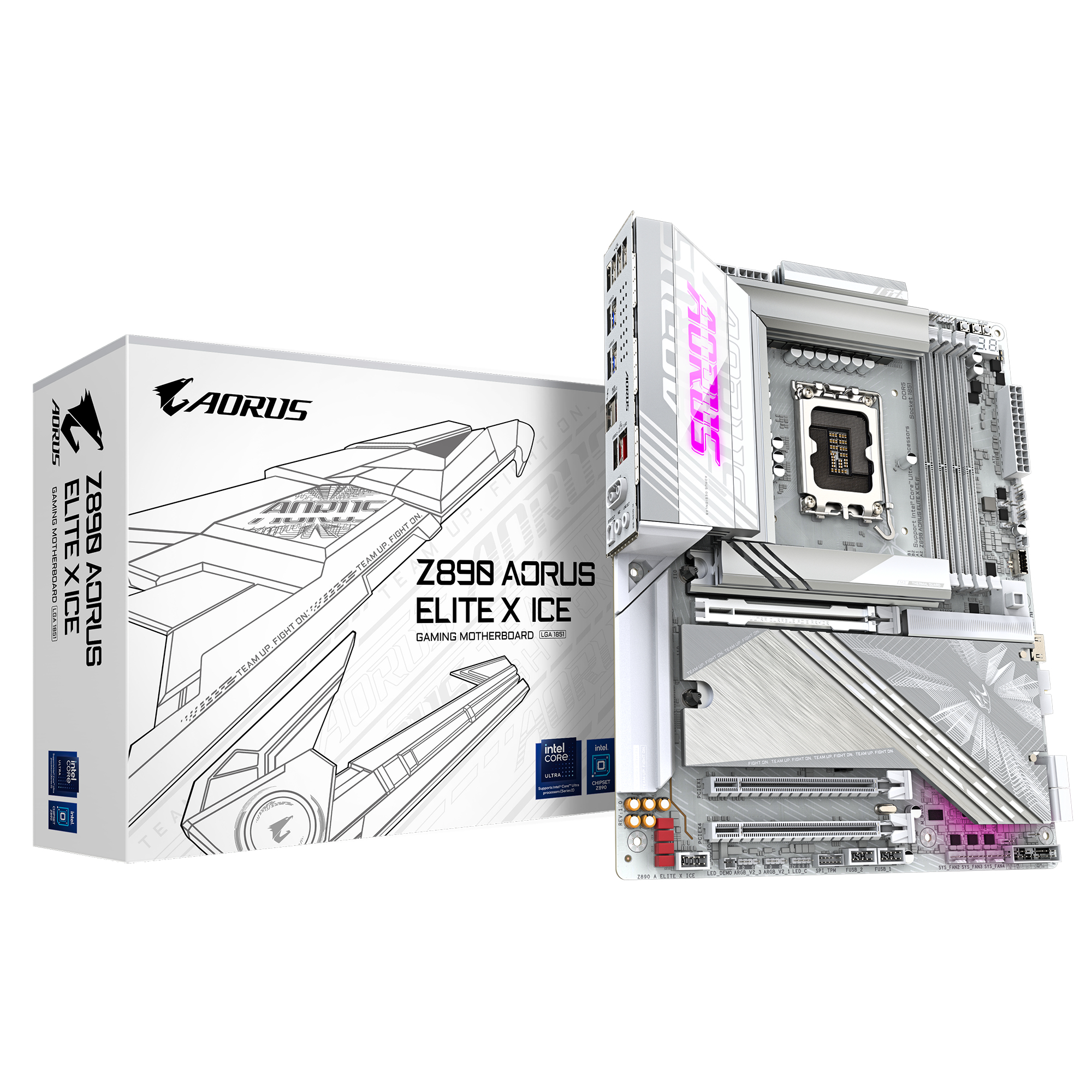 Gigabyte AORUS Z890 ELITE X ICE - Motherboard - ATX - LGA1851-Sockel - Z890 Chipsatz - USB4, USB-C 3.2 Gen 2x2, Ansicht 2