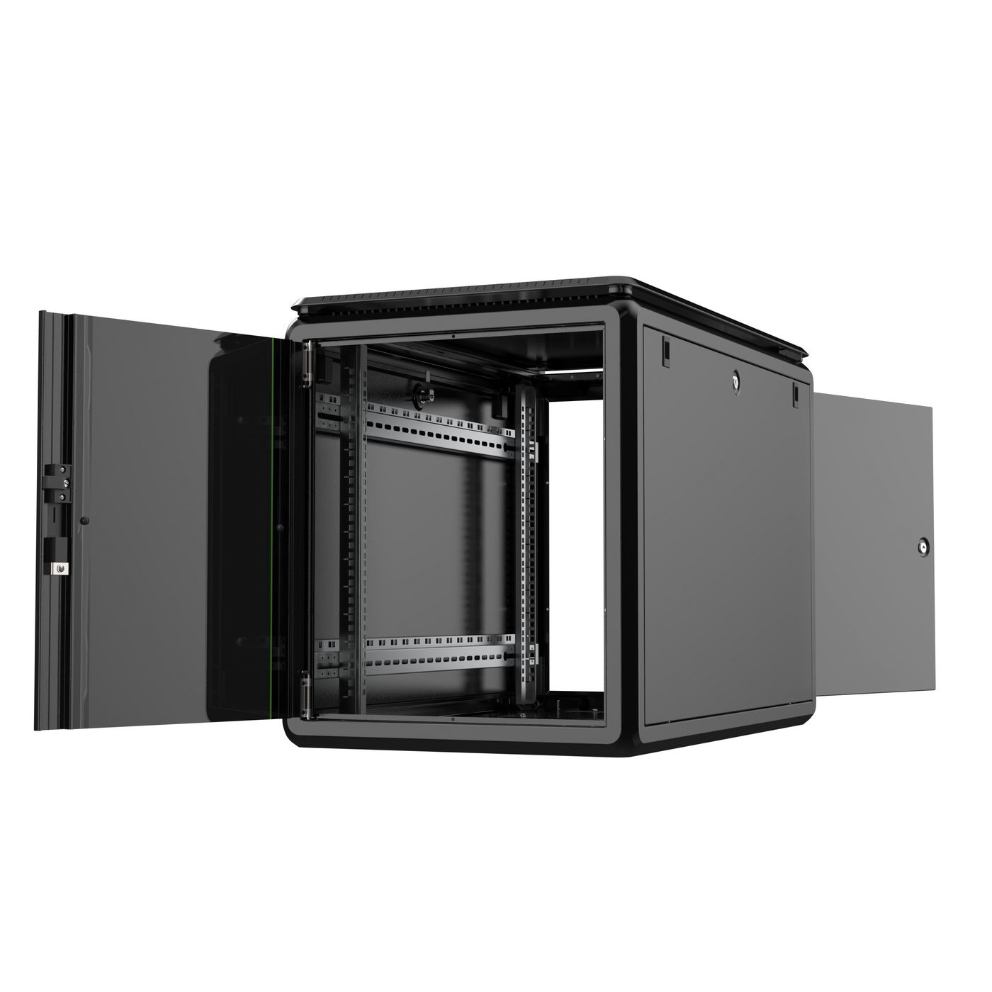 Lanview RDL12U61BL - 12U - 600 kg - 44,5 kg - Schwarz, Ansicht 2
