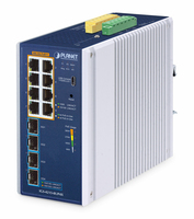 Planet IP30 Industrial L2L4 8-Port 101001000T 802.3bt PoE+ - 01 Gbps - 8-Port
