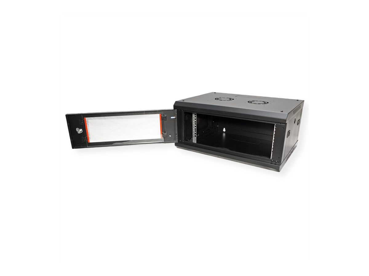 ROLINE Basic Plus - Gehäuse Netzwerkschrank - 600x450 BxT - geeignet für Wandmontage - Jet Black, RAL 9005 - 4U - 19, Ansicht 3