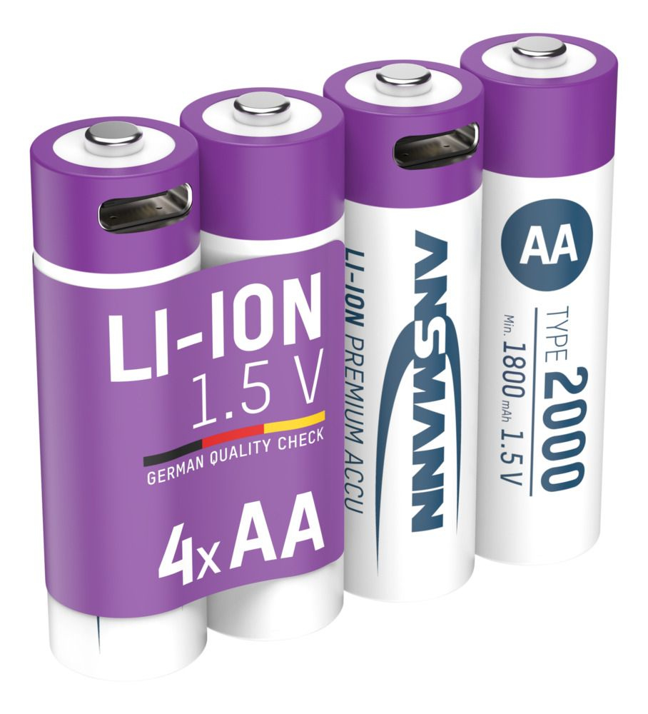 Ansmann Mignon AA -Akku Li-Ion 2000 mAh 1.5 V 4 St. 1312-0036 - Akku - Mignon (AA), Ansicht 4