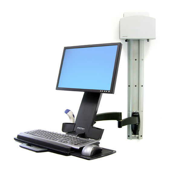Ergotron 200 Series - Befestigungskit (Gelenkarm, Barcode-Scanner-Halter, Tastaturablage mit linker/rechter Mausablage), Ansicht 2