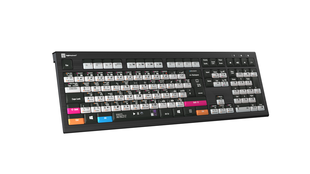 Logickeyboard LKB-AEPP-A2PC-FR - Volle Größe (100%) - Kabelgebunden - USB - Schwarz - TL: Französisch, AZERTY, Ansicht 3