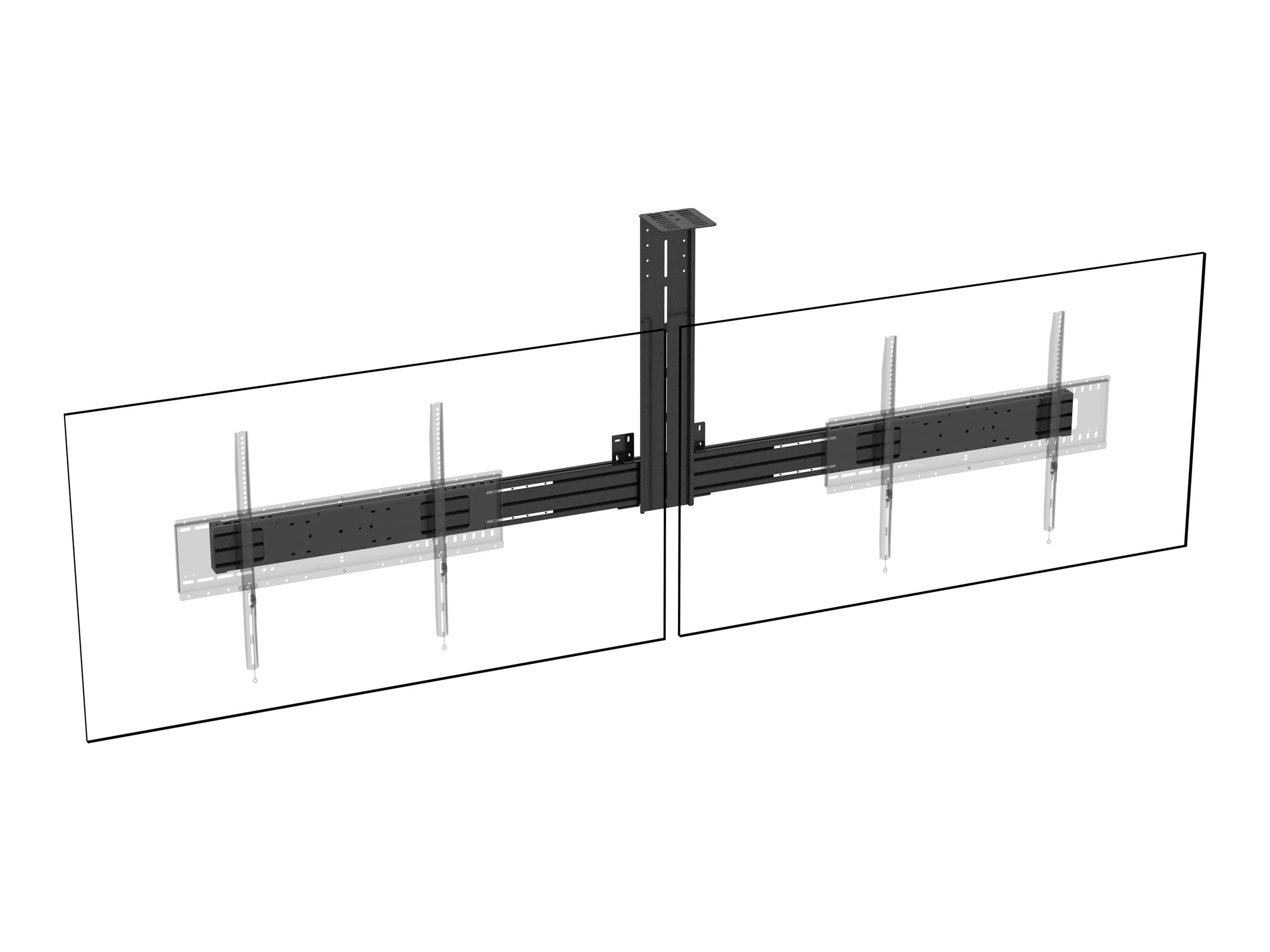 Vision VFM-F50_DL - Montagekomponente (Schiene) - für 2 LCD-/Plasma-Konsolen bis zu 86 - Aluminium - Schwarz, Ansicht 3
