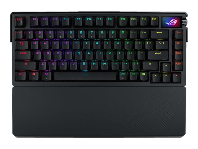 ASUS ROG Azoth Extreme - Tastatur - 75% - mit OLED-Display - backlit - kabellos - 2.4 GHz Bluetooth 5.1 USB-C - QWERTZ - Deutsch - Tastenschalter: ROG NX Snow (austauschbar im laufenden Betrieb)