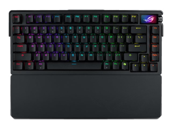 ASUS ROG Azoth Extreme - Tastatur - 75% - mit OLED-Display - hintergrundbeleuchtet - kabellos - 2.4 GHz Bluetooth 5.1 USB-C - QWERTZ - Deutsch - Tastenschalter ROG NX Snow (austauschbar im laufenden Betrieb)