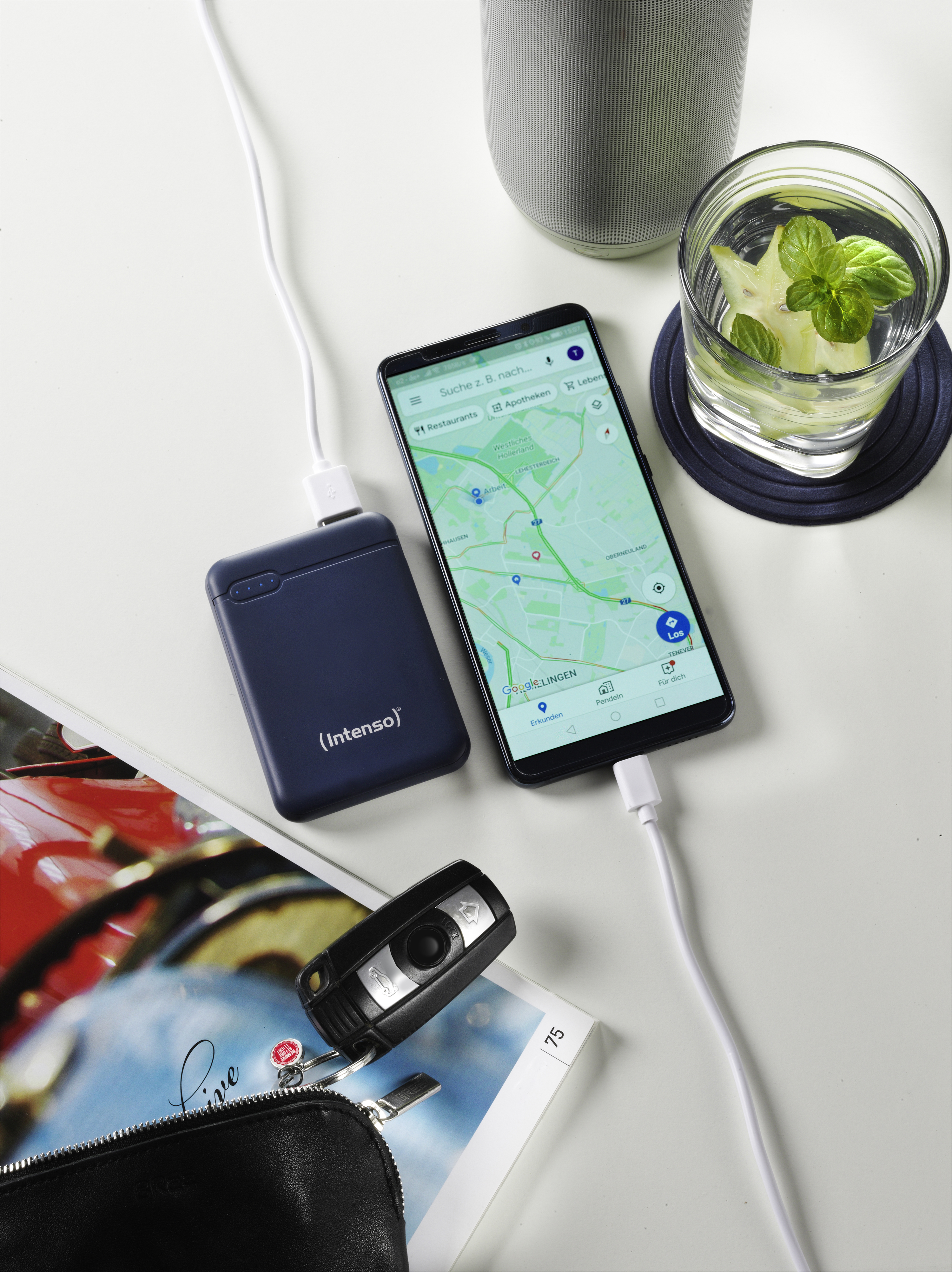 Intenso Powerbank XS5000 - Powerbank - 5000 mAh - 2.1 A - 2 Ausgabeanschlussstellen (USB, USB-C) - Blau, Ansicht 2