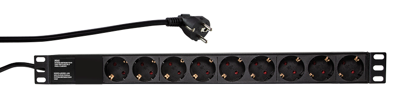 LogiLink Stromverteilungseinheit (Rack - einbaufähig) - Wechselstrom 250 V - Eingabe, Eingang CEE 7/7, Ansicht 2