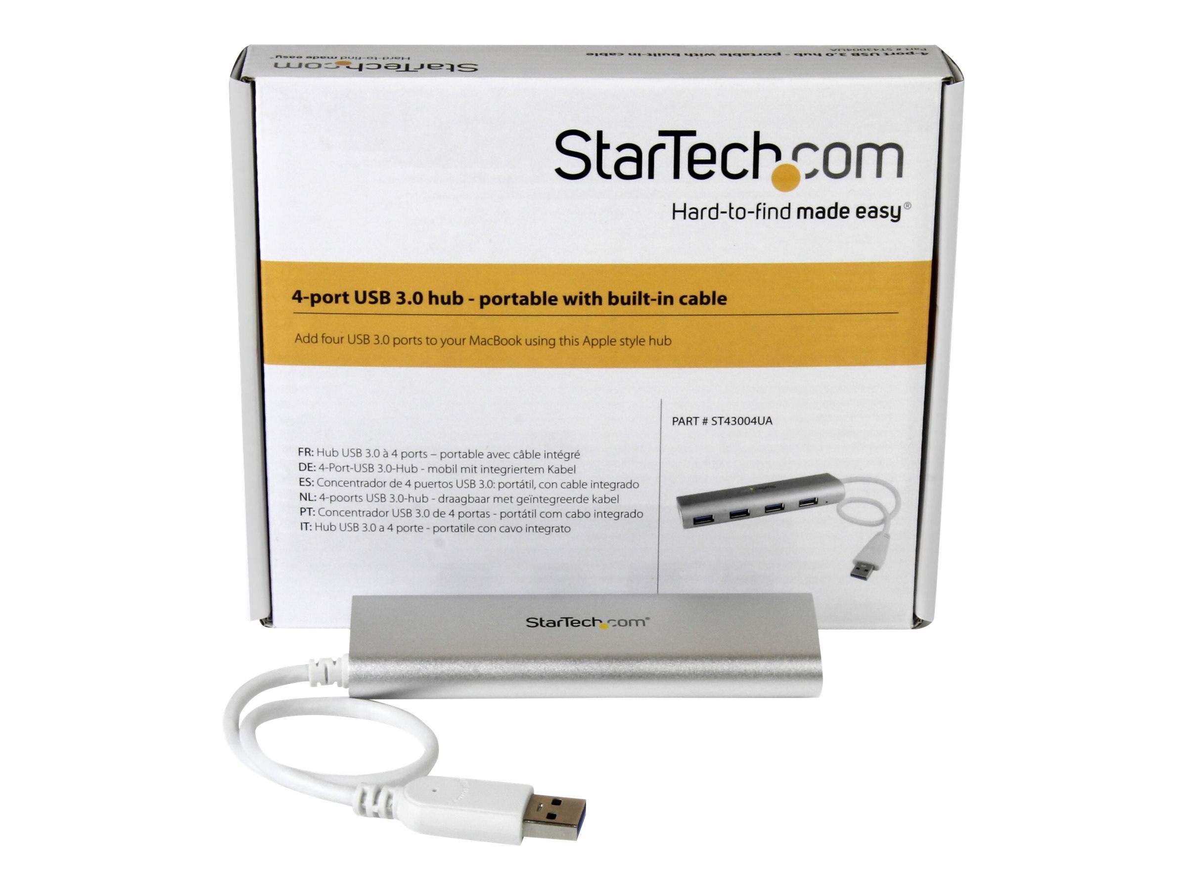 StarTech.com 4 Port kompakter USB 3.0 Hub mit eingebautem Kabel, Ansicht 3
