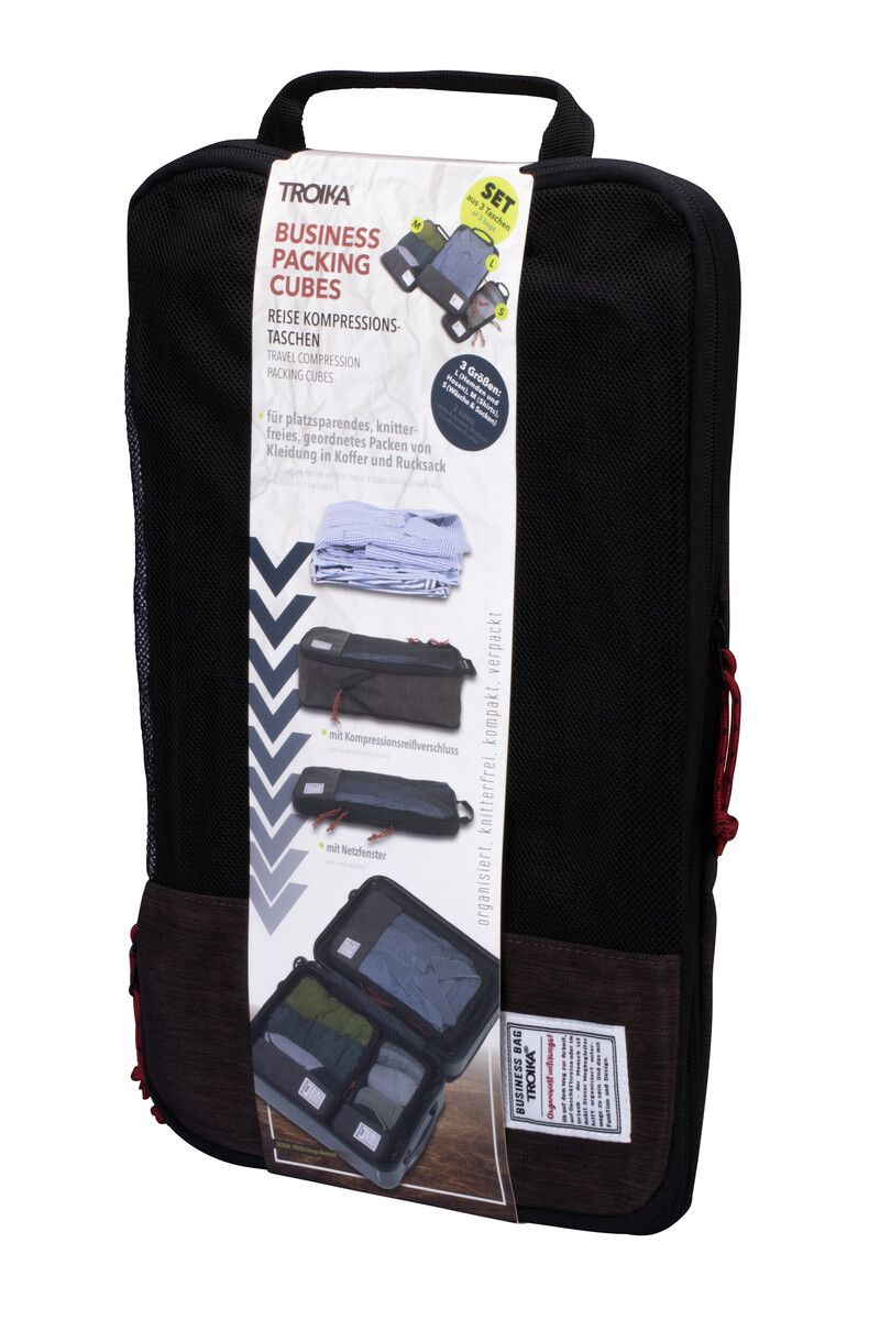 Troika Reise-Kompressionstaschen Set BUSINESS PACKING CUBES, Ansicht 4