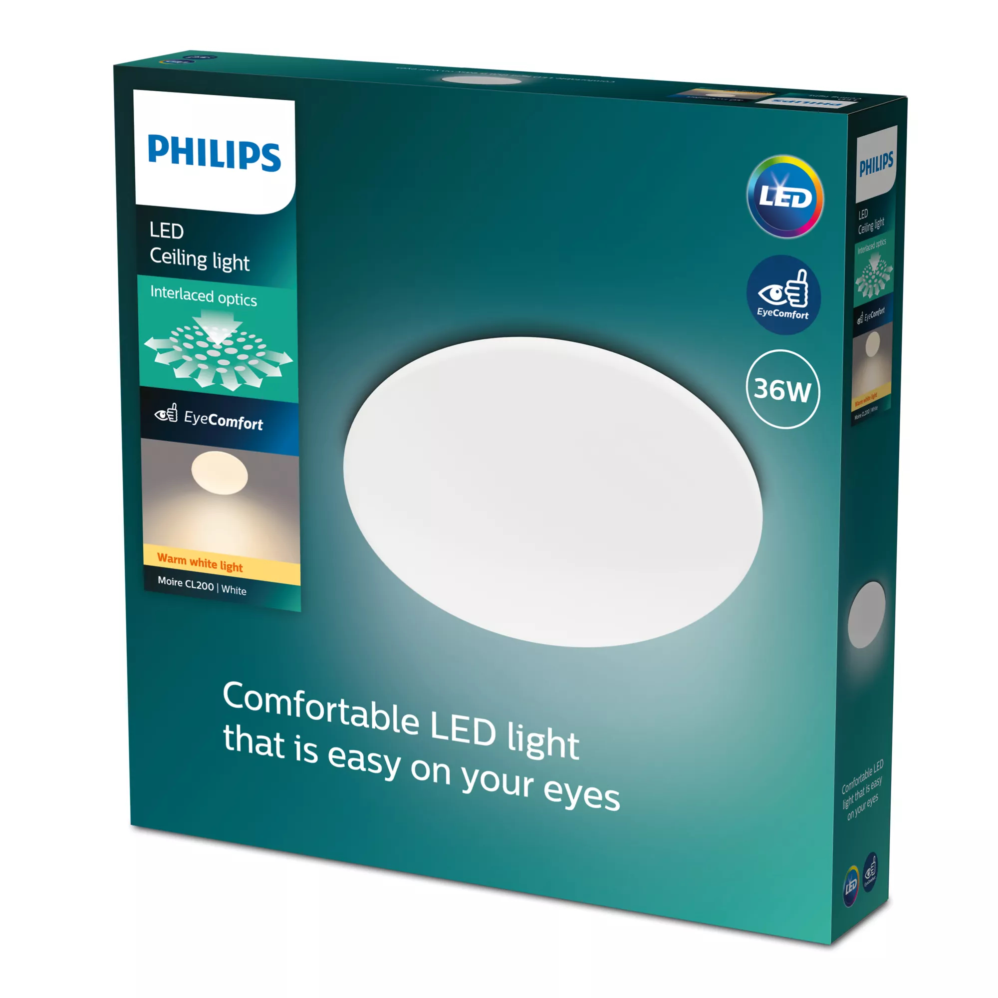 Philips Funktional Moire Deckenleuchte - 36 W - LED - Nicht austauschbare(s) Leuchtmittel - 2700 K - 3600 lm - Weiß, Ansicht 2