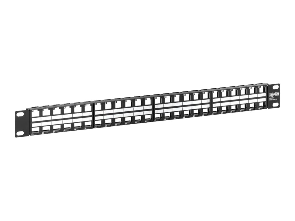 Tripp Eaton Tripp Lite Series 48-Port 1U Rack-Mount Unshielded Blank KeystoneMultimedia Patch Panel RJ45 Ethernet USB HDMI Cat5e6 - Patch Panel - ungeschirmt - Rack montierbar - Schwarz - 1U - 48.3 cm (19)
