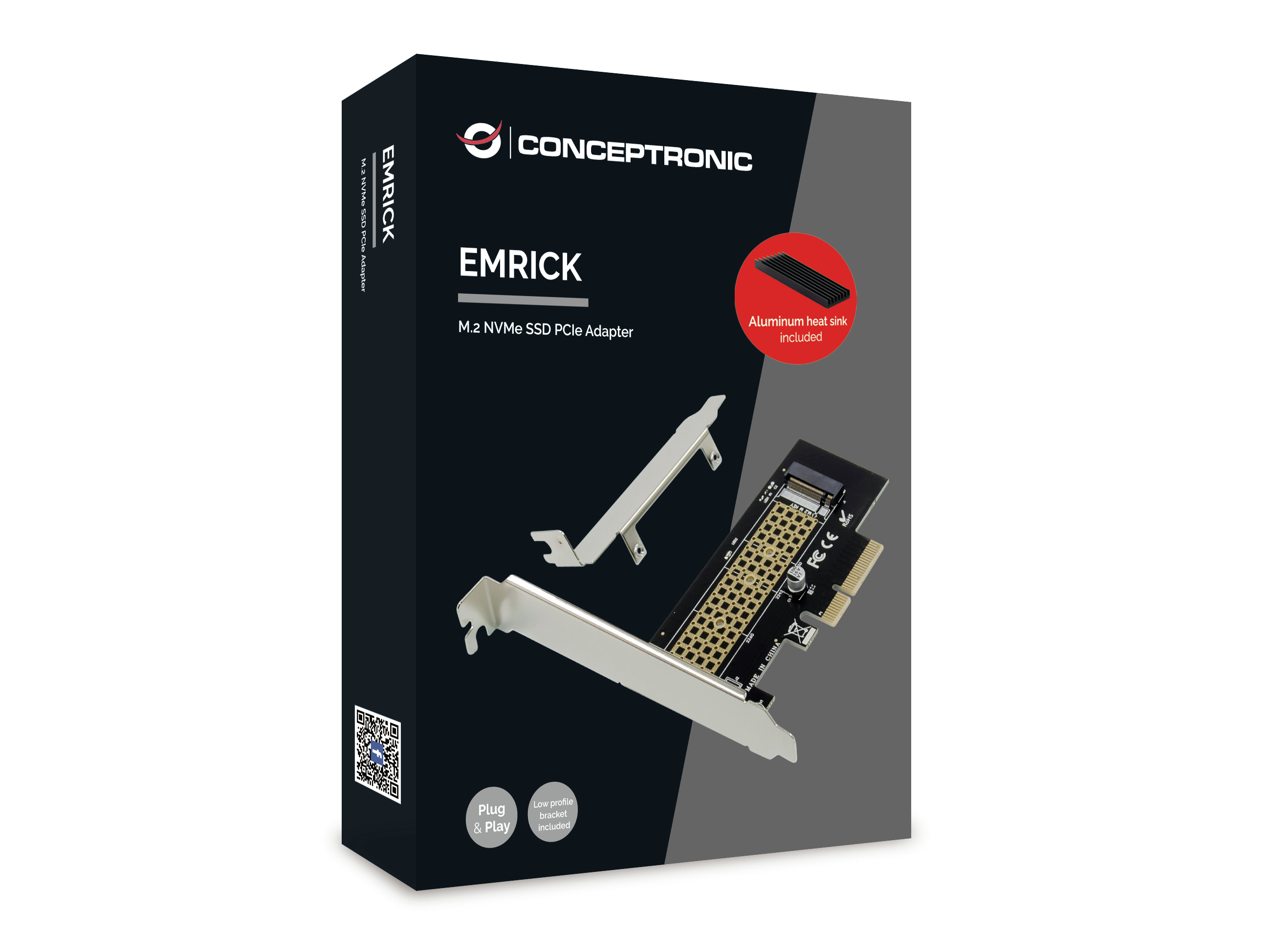 Conceptronic EMRICK M.2-NVMe-SSD-PCIe-Adapter - PCIe - M.2 - PCIe 3.0 - China - Windows 10 - Windows 10 Education, Ansicht 3