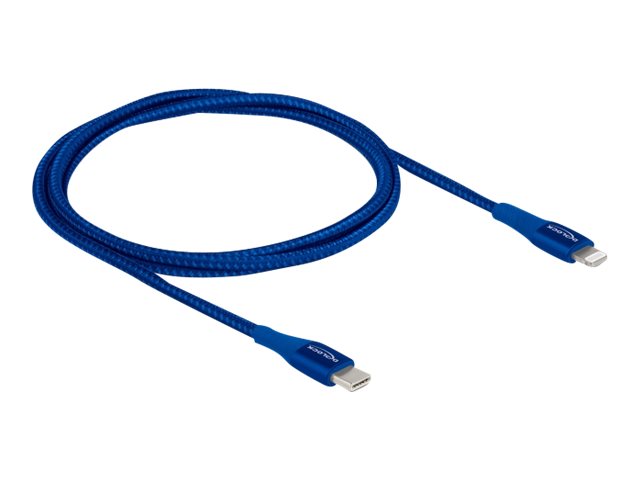 Delock Daten- und Ladekabel USB Type-C zu Lightning" für iPhone", iPad" und iPod" blau 1 m MFi