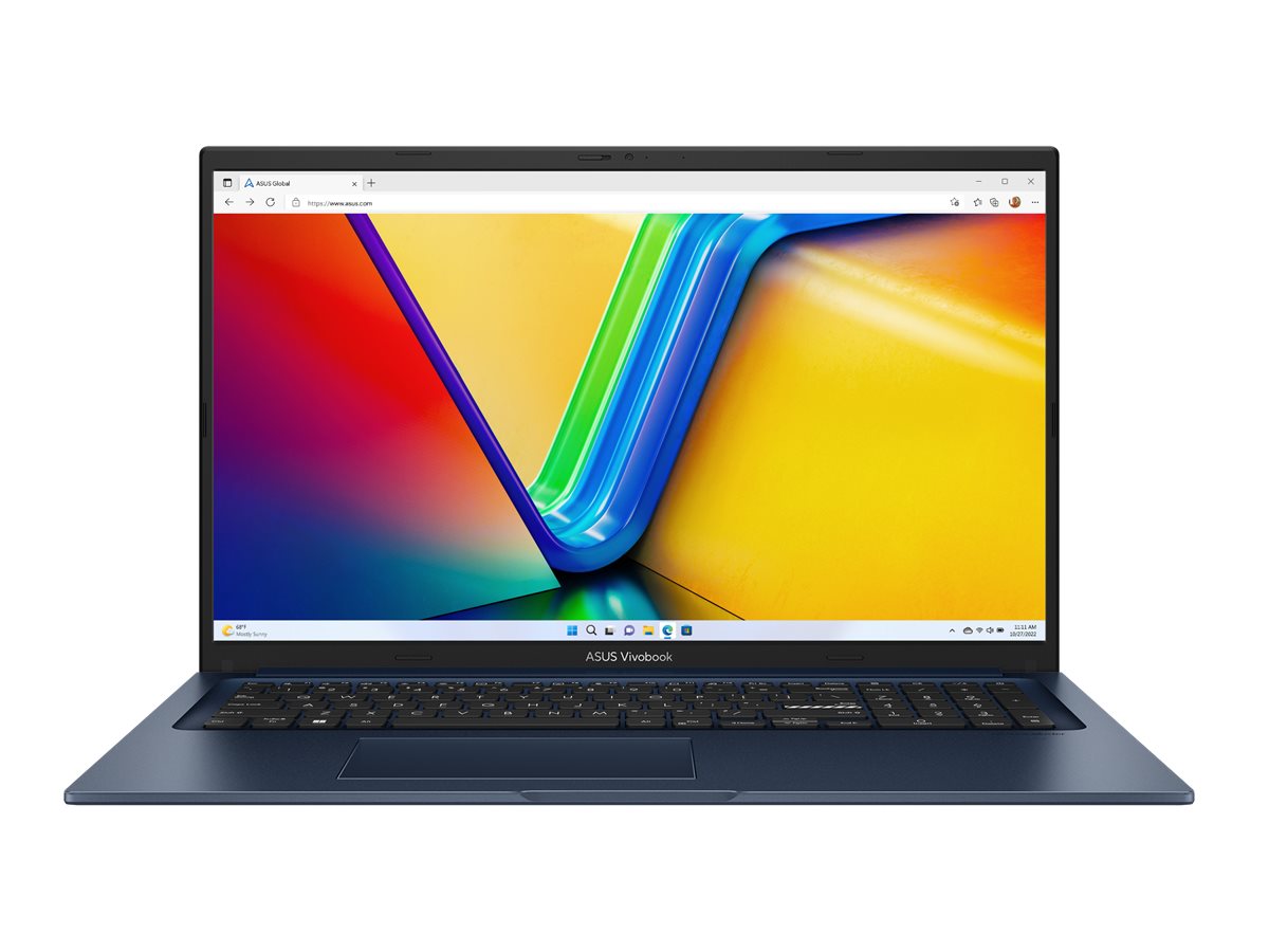 ASUS VivoBook 17 X1704VA-AU721 - 180°-Scharnierdesign - Intel Core i3 i3-1315U / 1.2 GHz - kein Betriebssystem - UHD Graphics - 8 GB RAM - 512 GB SSD NVMe - 43.9 cm (17.3")