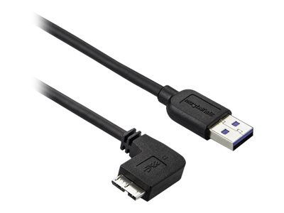 StarTech.com 1m Slim Micro USB 3.0 Kabel linksgewinkelt - USB 3.1 Gen 1 (5 Gbit/s) Anschlusskabel - USB-Kabel - Micro-USB Typ B (M) zu USB Typ A (M) - USB 3.0 - 1 m