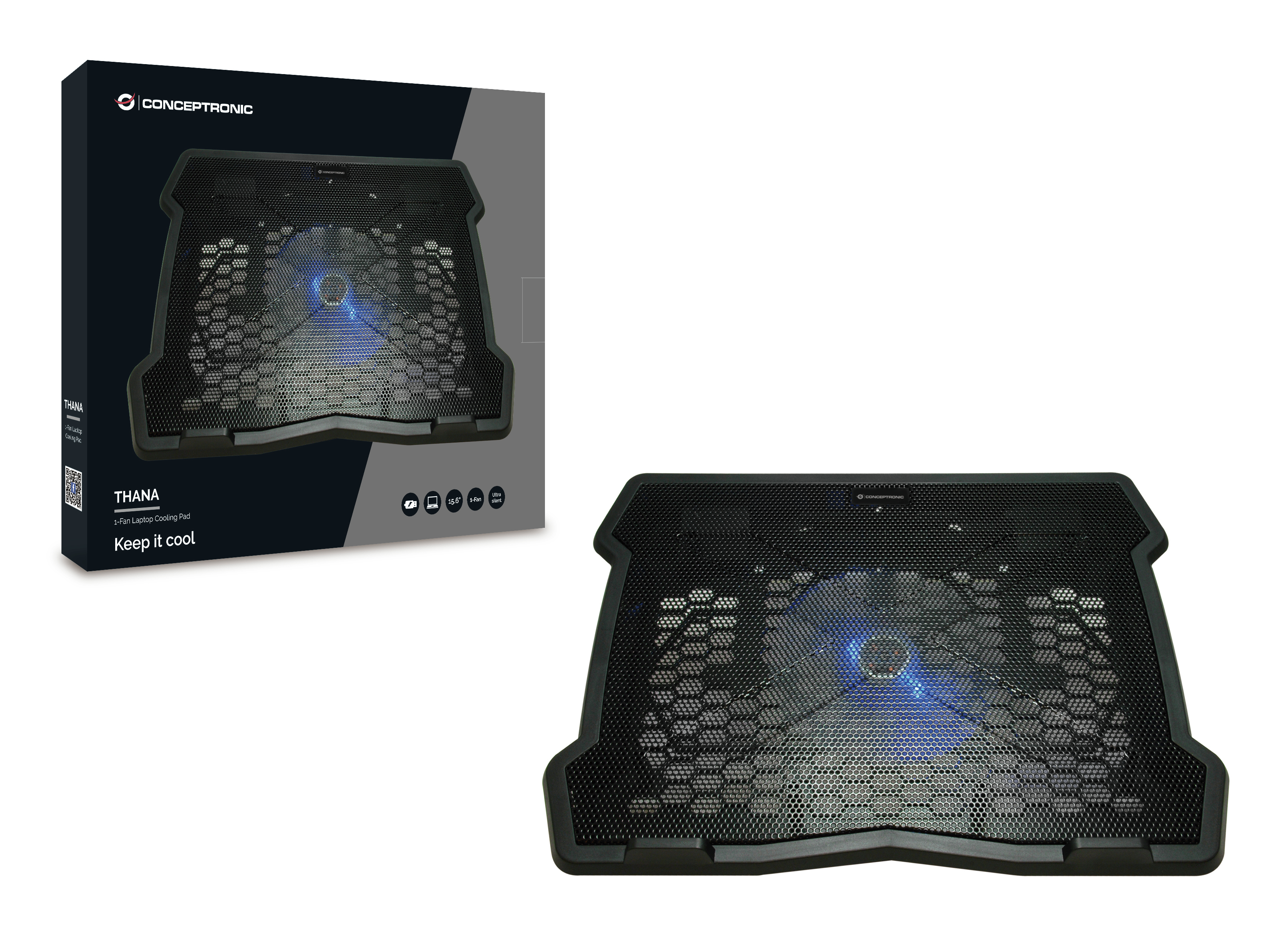 Conceptronic THANA05B - Notebook-Kühlpad - mit Ventilator - 39.6 cm (15.6), Ansicht 4