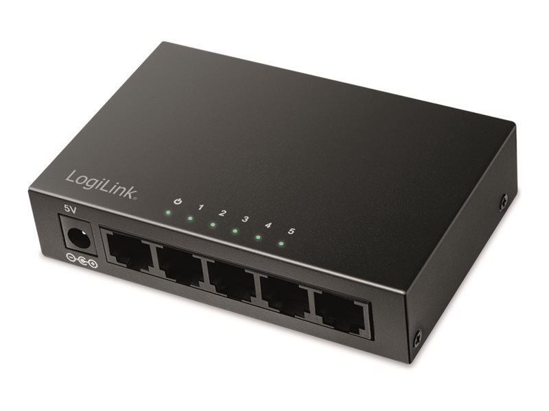 LogiLink Switch - Metallgehäuse - 5 x 10/100/1000